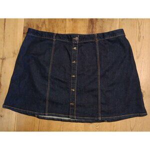 Cato C Est 1946 Denim Skirt Womens Plus 20W Stretch Knee Length Button Front